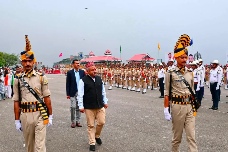 Saluting at the Independence Day parade